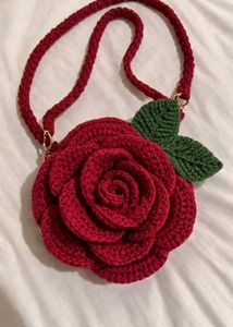 Crocheted Rose Handbag