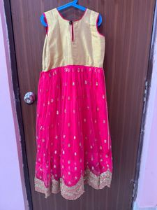 Beautiful Pink &amp; Gold Long Frock