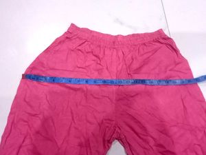 Vibrant Pink Palazzo Pants with Lace Trim