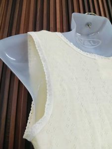 Cream Lace Trim Tank Top