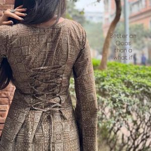 Elegant Printed Kurta with Bell Sleeves