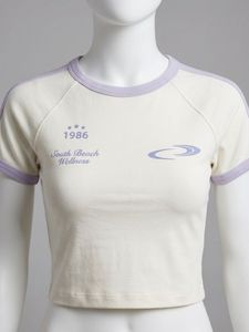 Cream & Lilac Crop Top