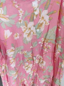Pink Floral Midi Dress