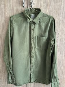 Wrogn Causal Olive Green Shirt