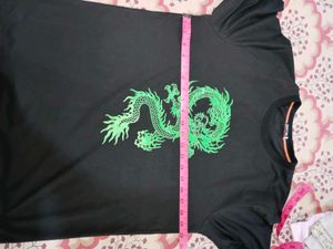 Black Tee with Green Dragon