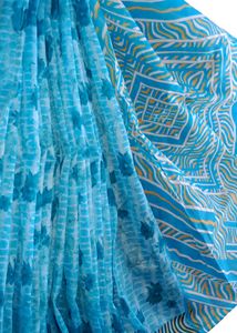 Vibrant Blue Tie-Dye Saree