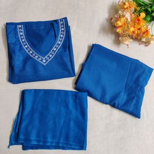 Blue Salwar Kameez Dupatta Suit
