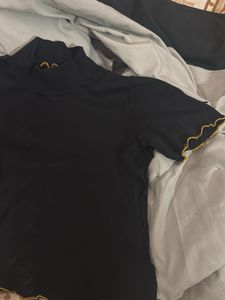 Chic Black Mock Neck Top