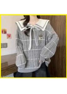 Cute Grey Cable Knit Sweater