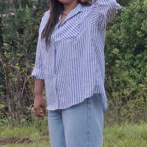 Striped Button-Up Shirt