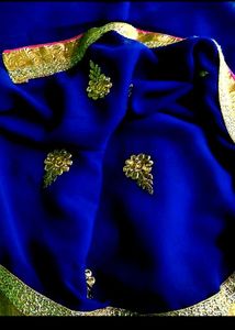 Synthetic Saree With Blouse