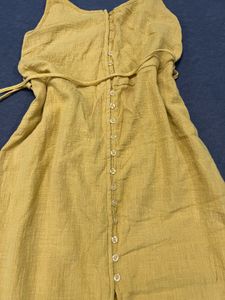 Mustard Yellow Button Front Maxi Dress