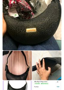 Chic Black Crescent Shoulder Bag