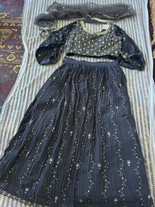 Elegant Grey Lehenga Choli Set