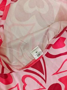 Pink Heart Print Mini Dress