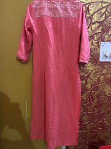 Pink Embroidered Kurta