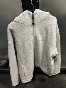Gray Fleece Zip-Up Hoodie