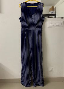 QUIERO Striped Navy Blue Jumpsuit