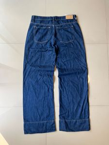 raw denim Wide Leg  Jean