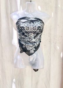 I. Black & White Floral Scarf top