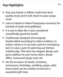 Brass Kalash Pot (500ml)
