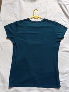 Stylish Teal T-Shirt with Floral Print