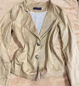 Women's Tan Cropped Blazer