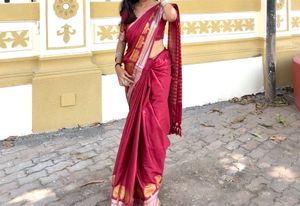 Elegant Magenta Silk Saree with Gold Border