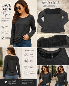 Elegant Long Sleeve Lace Back Top