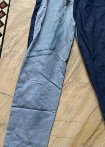 blue denim jumpsuit
