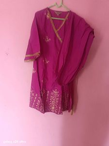 anouk brand Pink coord Set with Gold Print