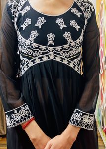 Elegant Black Embroidered Gown