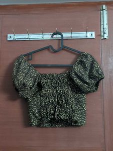 Floral Off-Shoulder Puff Sleeve Top