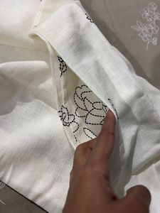 White Kurta with Floral print