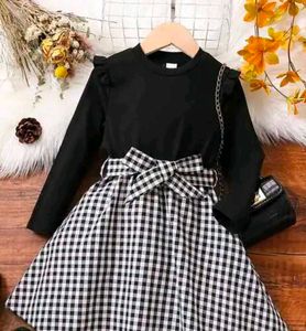 checkered fit & flared dress