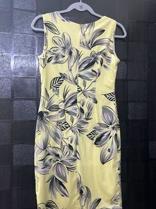 chic yellow floral party dress