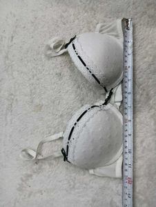 White Lace Trimmed Bra