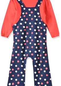 Cute Polka Dot Overalls Set
