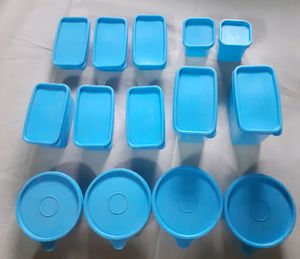 14 Plastic Air Tight Container Set Food Dabba Box