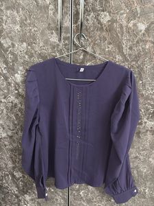 Elegant Purple Puff Sleeve Top😍