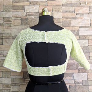 Chikankari Embroidered Cotton Blouse fix price
