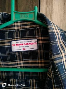 Men's Navy Blue Plaid Shirt