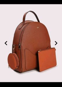 Brown Faux Leather Backpack