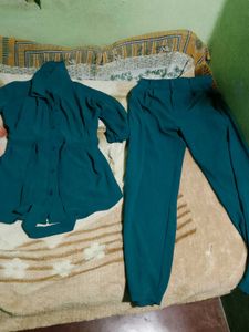 Teal Belted Top &amp; Pants Set