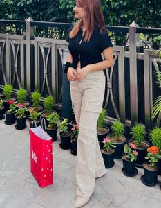 Beige Cargo Jeans