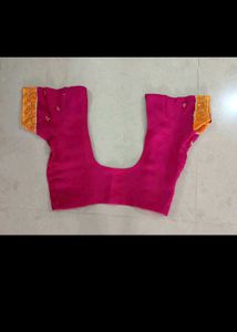 Stunning Embroidered Pink and Yellow saree