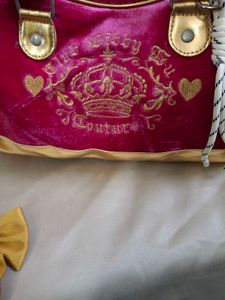 Juicy Couture Pink Velvet Bow Handbag