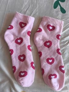 Cute Pink Heart Socks