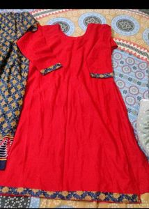 Red Kurta Set with Dupatta