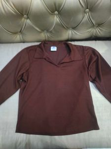Comfortable Maroon Long Sleeve Top